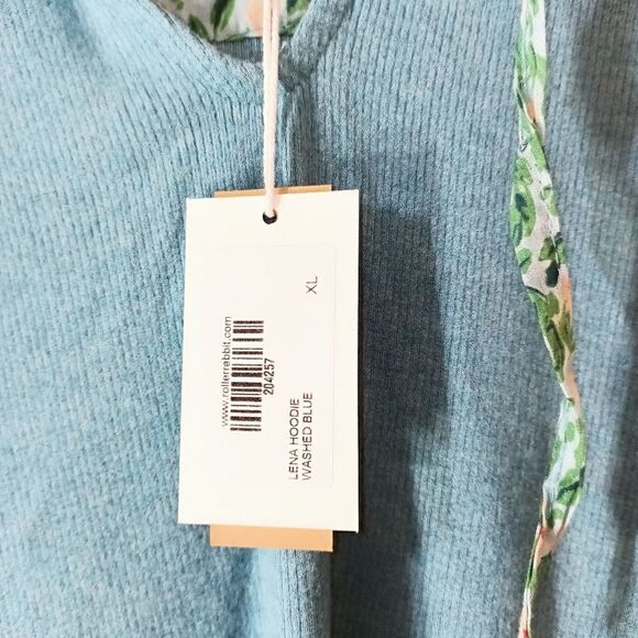 NWT Roller Rabbit Lena Hoodie in Washed Blue - Picture 9 of 14